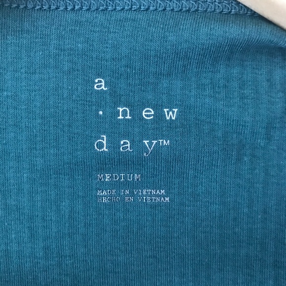 A New Day Ribbed Teal  Short Sleeve Tee, M - Picture 8 of 9